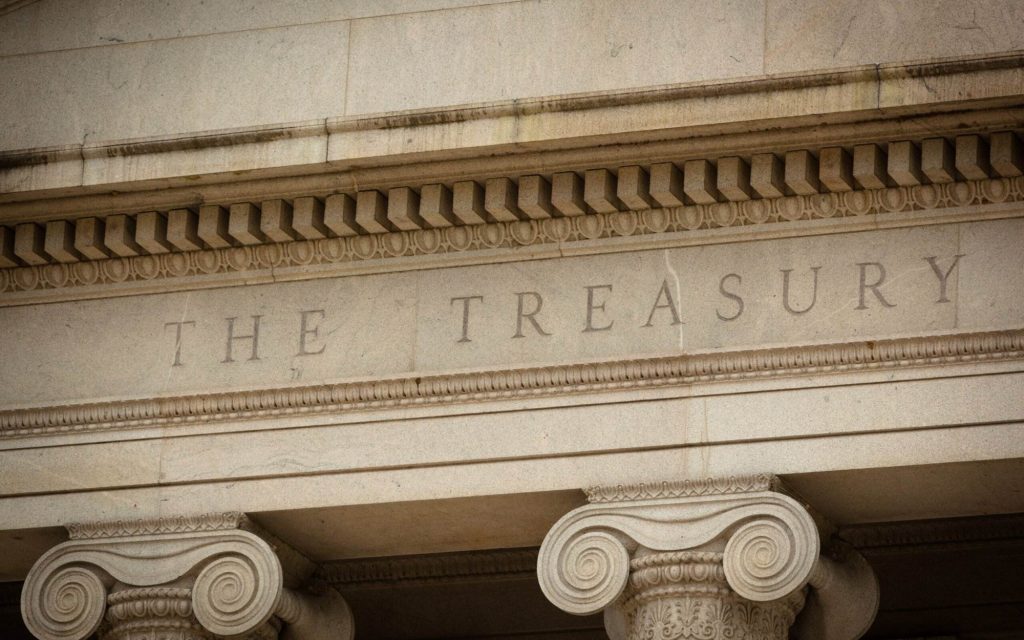 Close-up,Of,The,Lettering,"the,Treasury",At,The,Treasury,Department